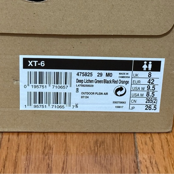 Salomon XT-6 Deep Lichen Green/Black/Marmalade - Size 8.5 Men - Picture 4 of 8